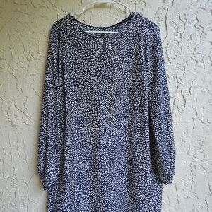 Zara Black and White Long Sleeve Dress